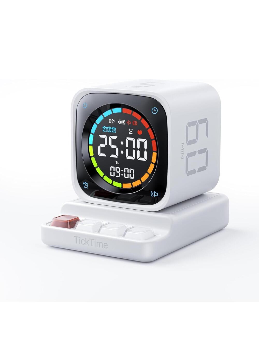 Timer Cube, Desk Productivity Timer with 5/10/30/60 Min Presets Custom Countdown